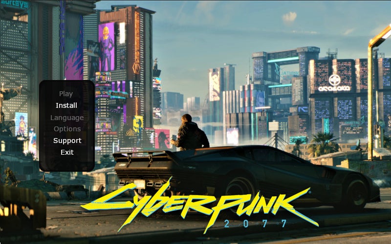Image of the fake Cyberpunk 2077 installer screen.