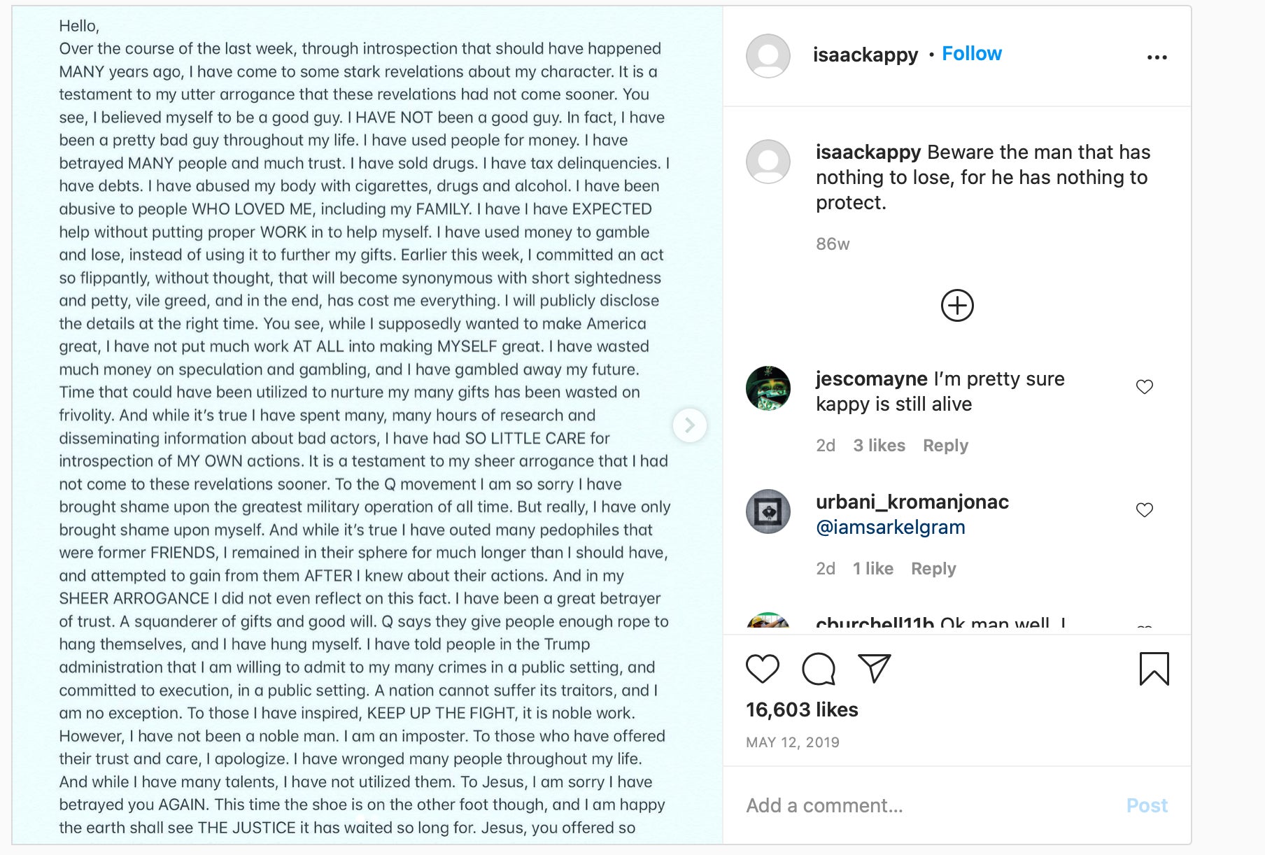 Screenshot: Instagram