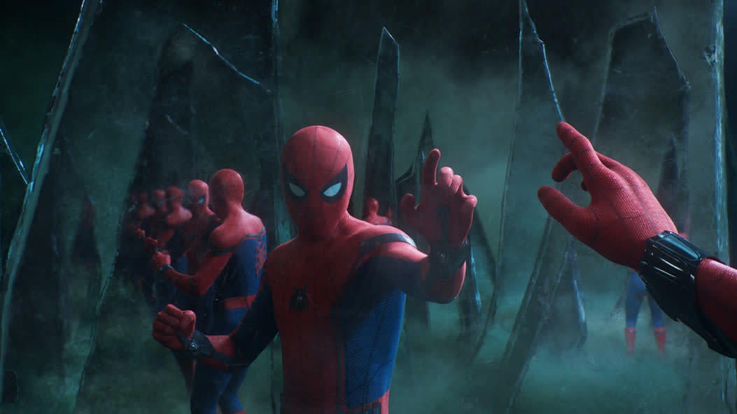 Peter Parker being trapped in one of Mysterio’s illusions.