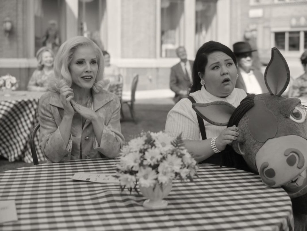 Dottie and fellow neighbor Beverly taking in the talent show.