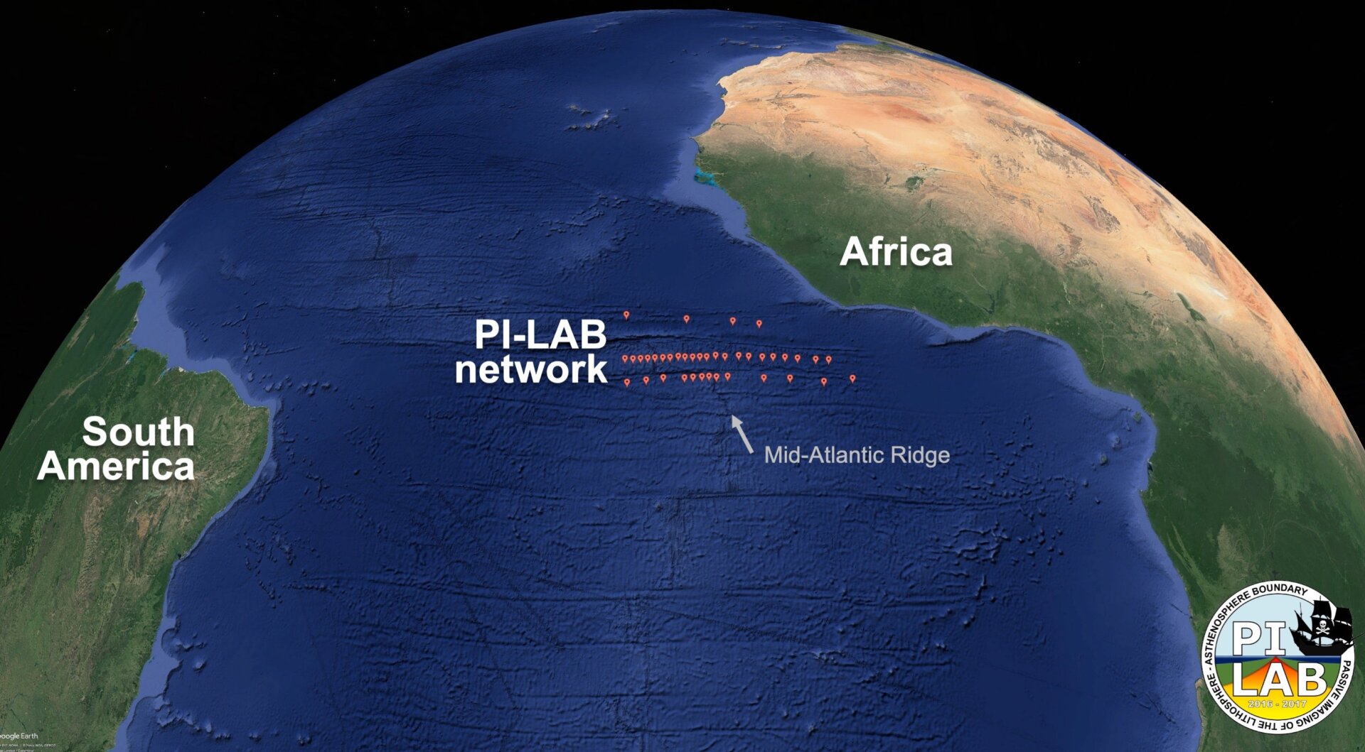 A map of the submarine sensors off the African continent.