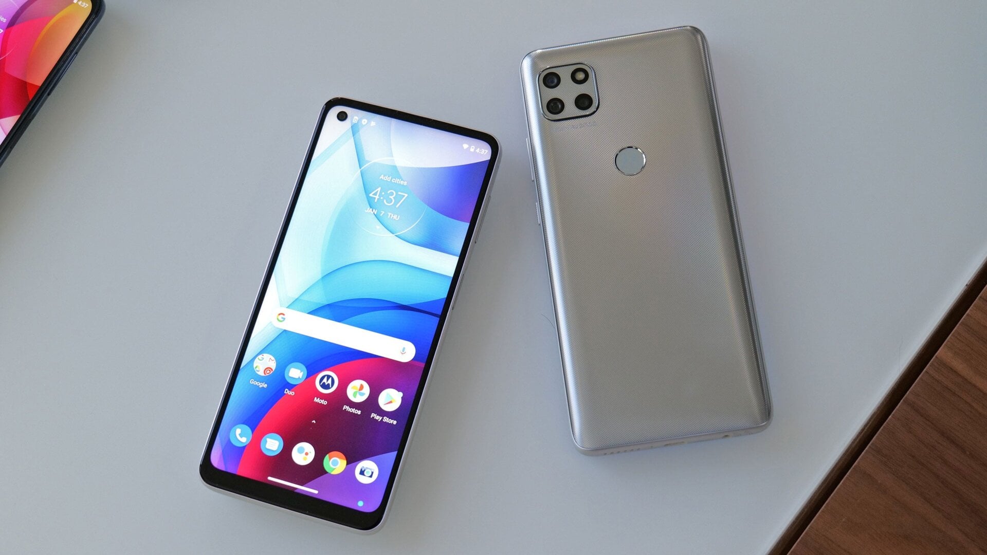 The Moto One 5G Ace (right) has slightly nicer build quality, but the same basic design as the Moto G Power (left). 