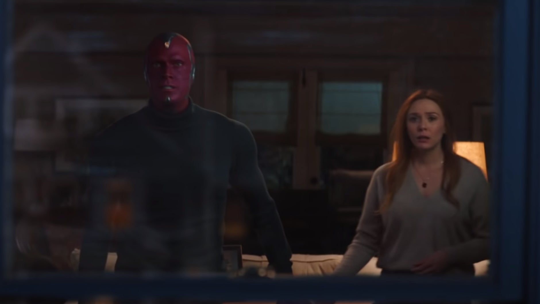 The Vision and the Scarlet Witch fight to defend their home.