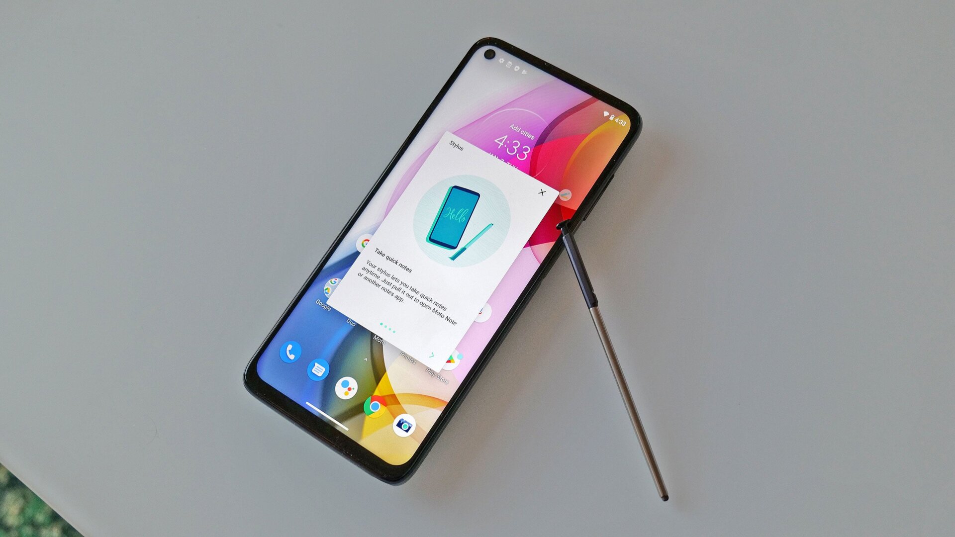 As its name implies, the Moto G Stylus come with an included smartphone pen. 