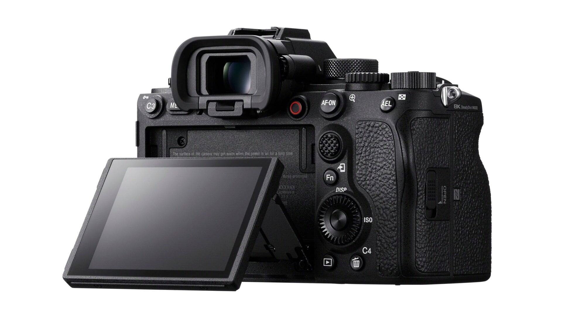 Sadly, it seem like the A1's rear display can only tilt up and down, but not swivel out to the sides. 