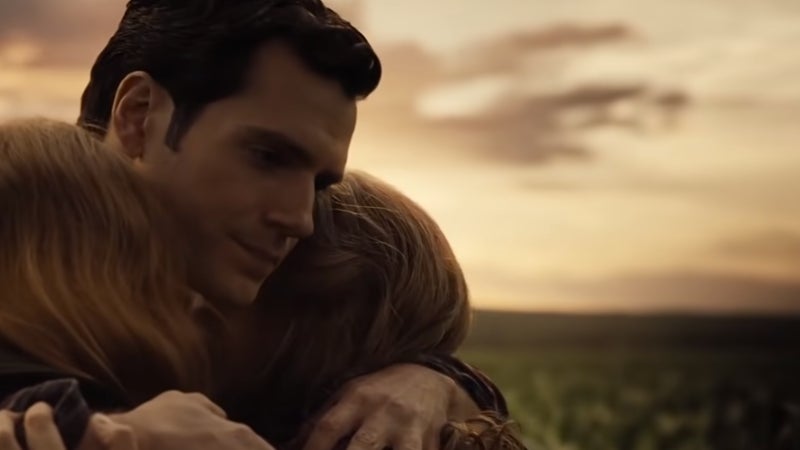 A returned Kal-El embraces his family.