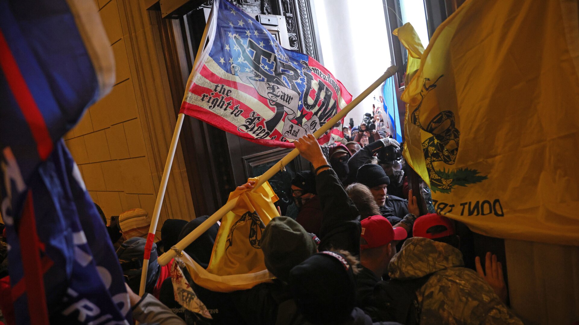 Pro-Trump insurgents break into the U.S. Capitol on January 06, 2021 in Washington, DC.