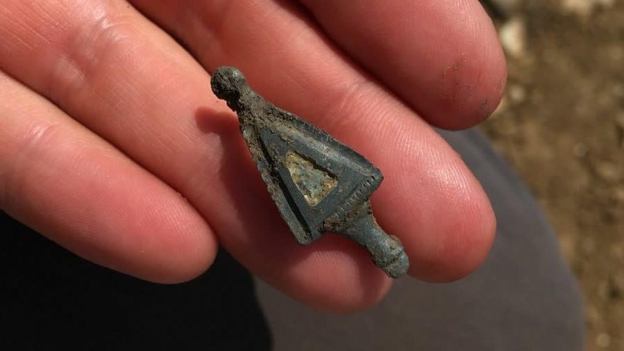 One of the 100-odd brooches found at the site.