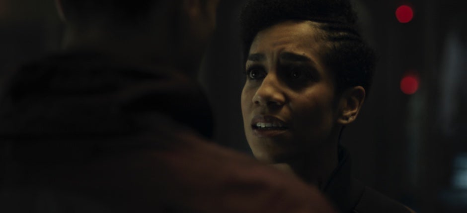 Naomi (Dominique Tipper) in distress.