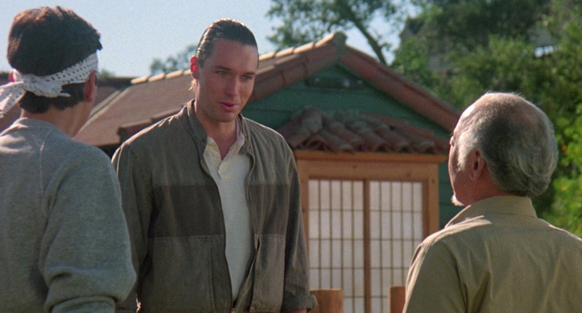 Silver lying to Daniel and Miyagi about Kreese’s death.