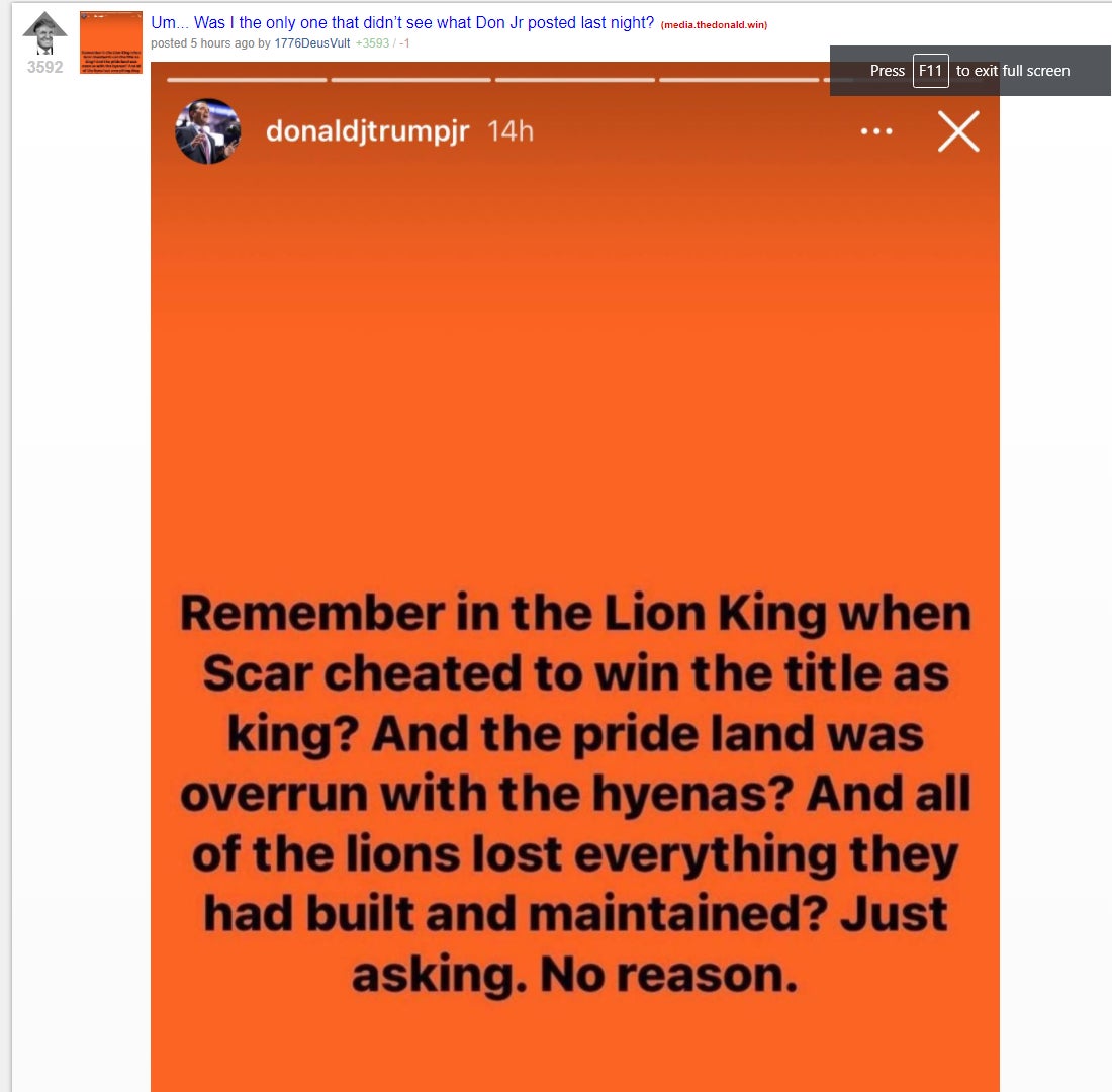 Screenshot: The Donald