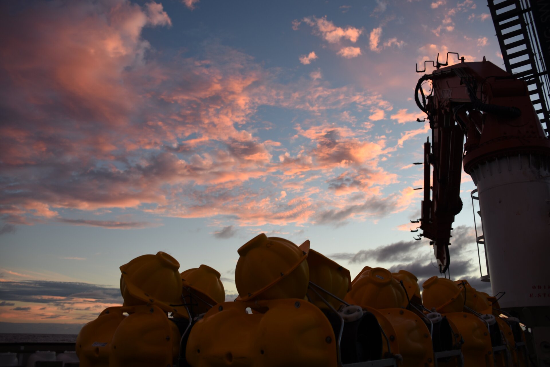 Survey instruments aboard the research vessel.
