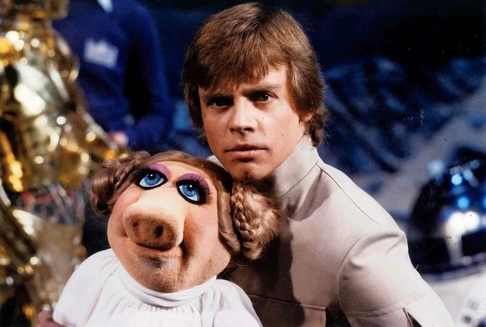 Mark Hamill with Miss Piggy.