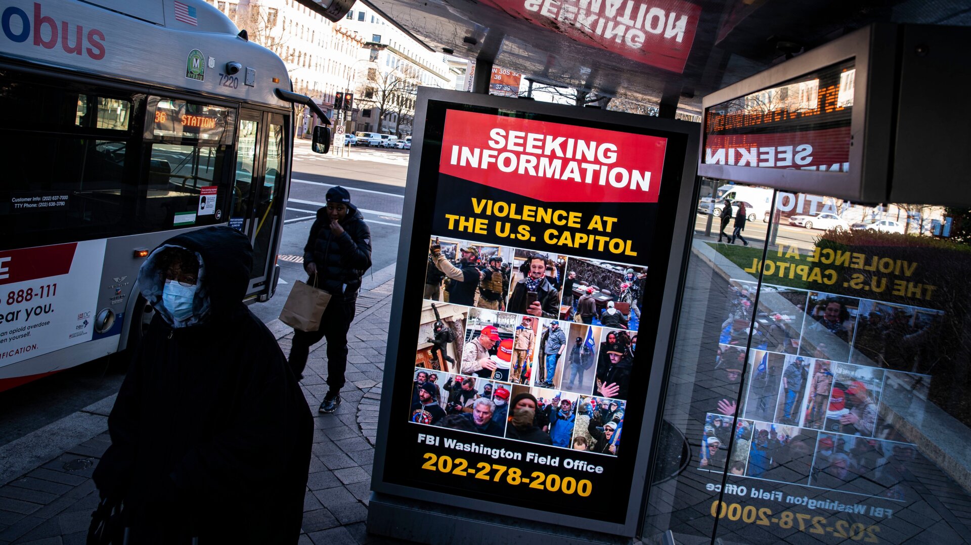 A billboard on Pennsylvania Avenue Northwest in Washington, DC, on Jan. 9. 2021.