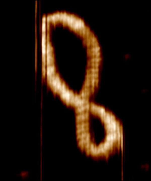 Atomic force microscopy image of a DNA minicircle.