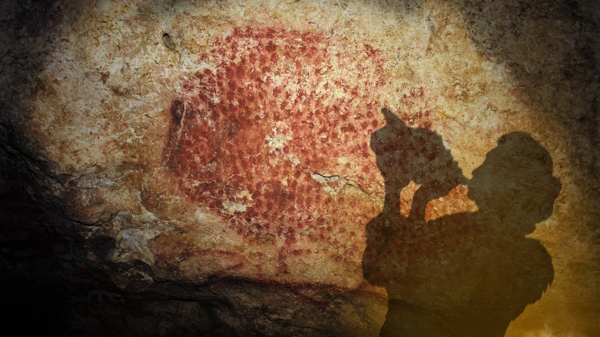 An artist’s interpretation of how the horn could be blown within the cave.