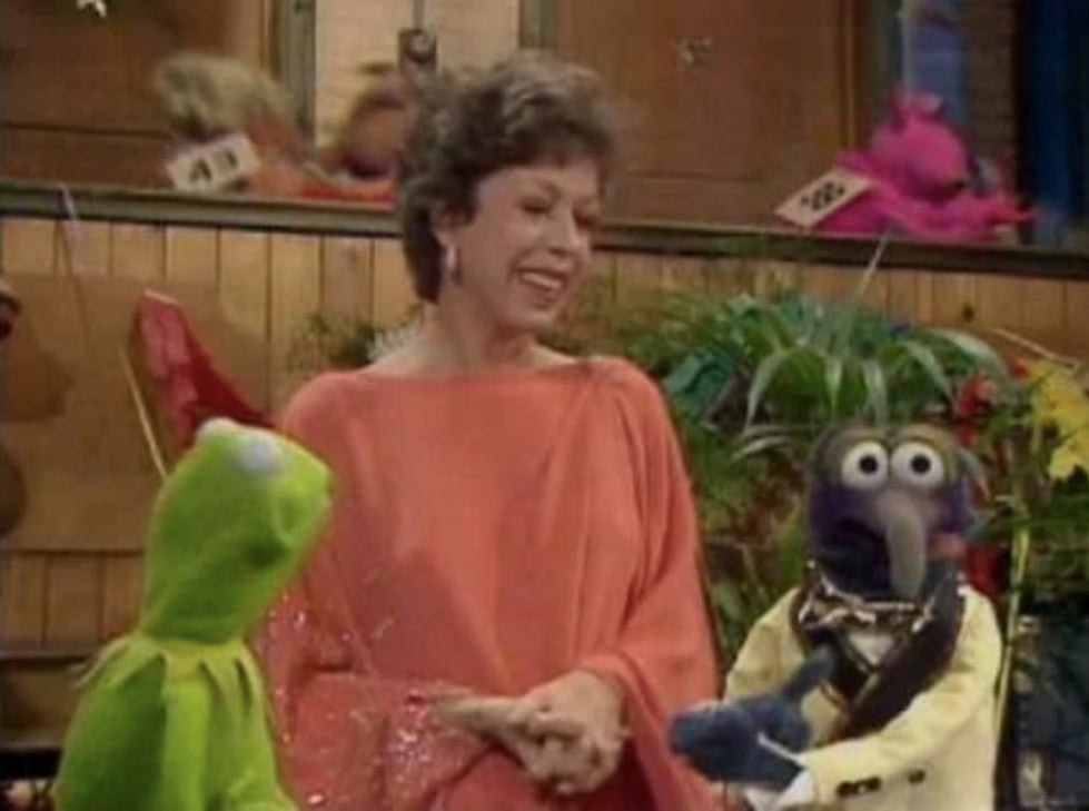 Carol Burnett with Kermit and Gonzo.