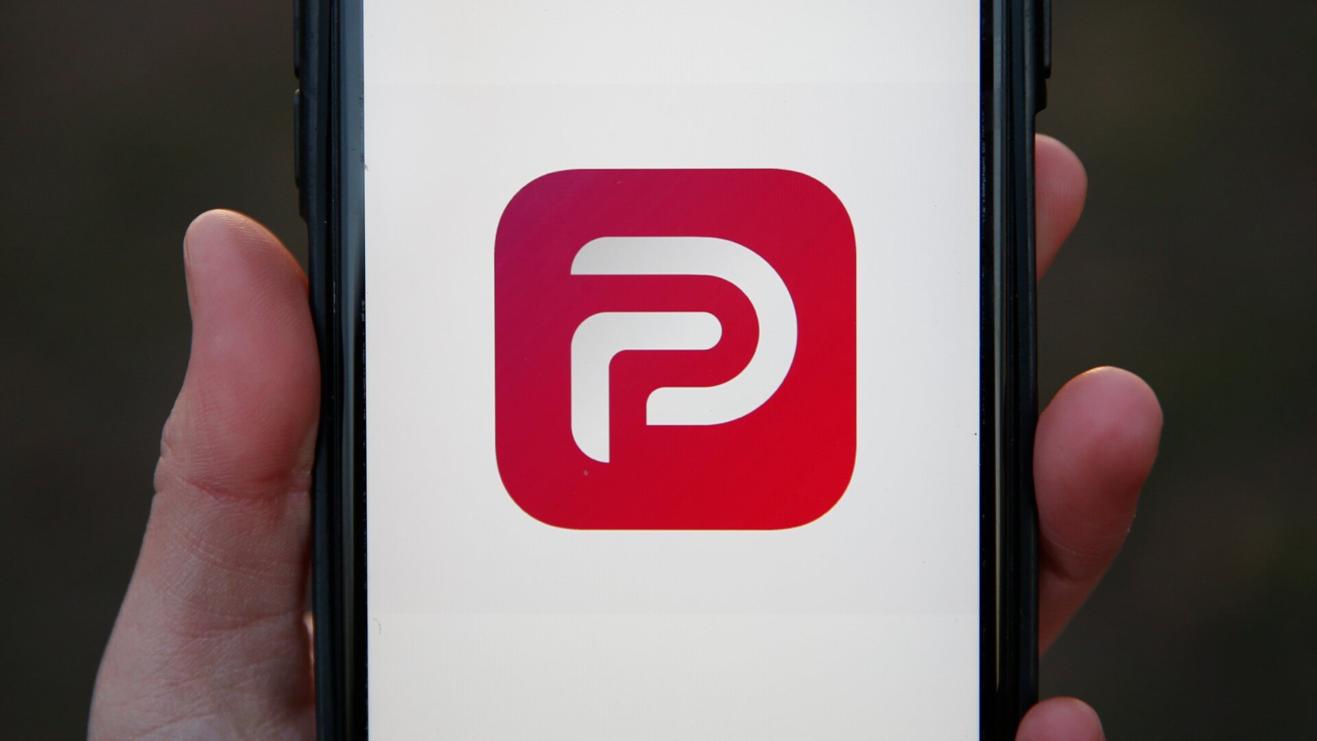 A general view of the the Parler app icon displayed on an iPhone on January 9, 2021 in London, England.