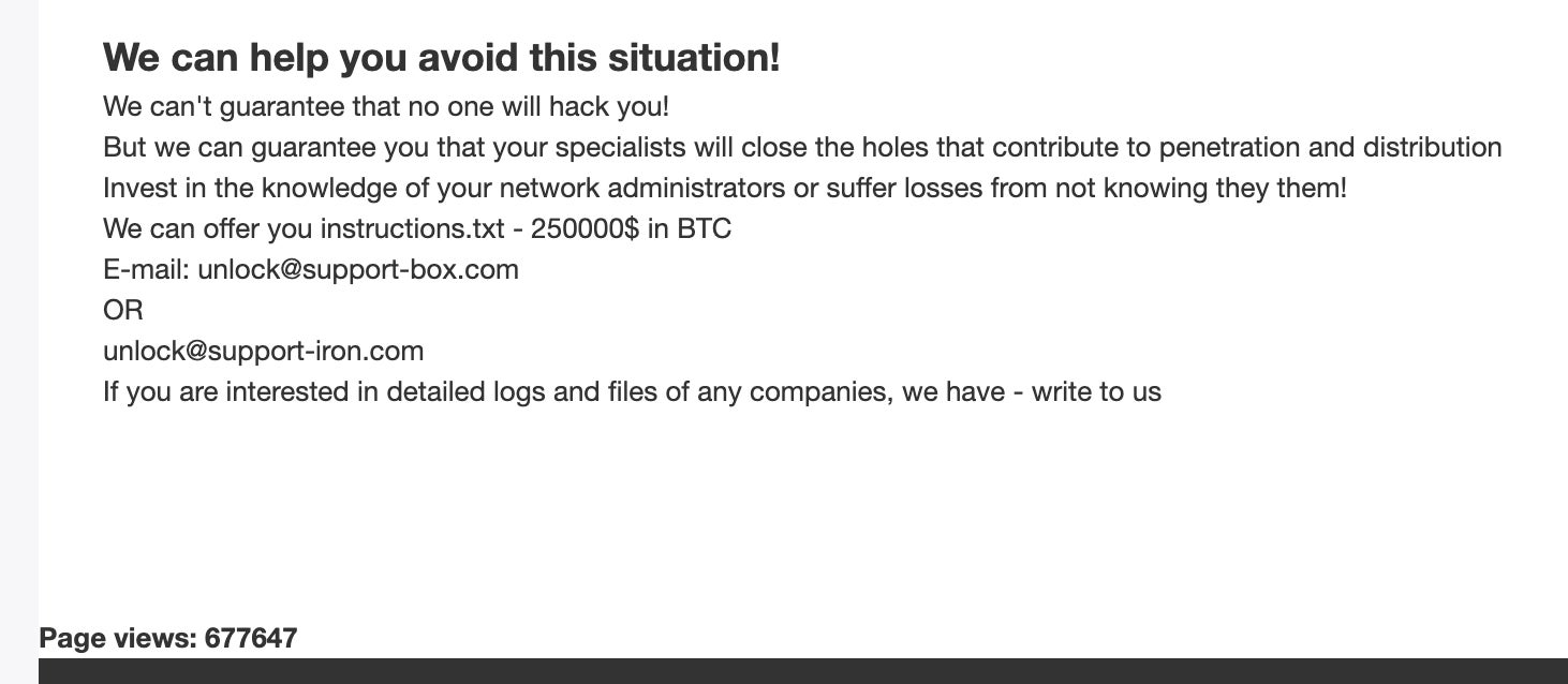 Screenshot: Lucas Ropek/CL0P site