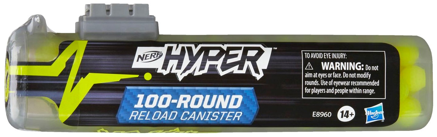 Tanica NERF Hyper Easy Reload Da 100 Round, Ricarica Veloce Per Blaster, Si Aggancia Alle Guide Tattiche