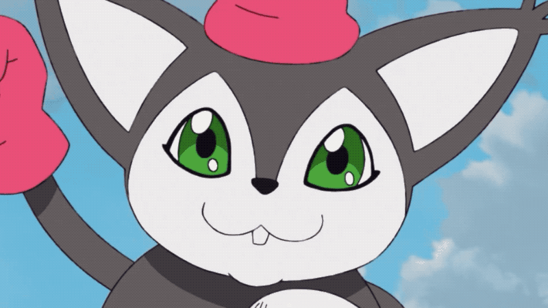 Oposummon dropping Xiaomon into a void.