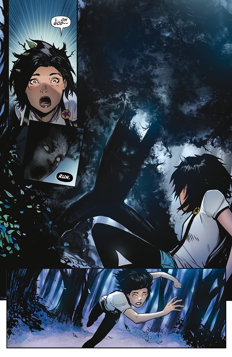 Zadie being attacked by shadows, and warned by her own.