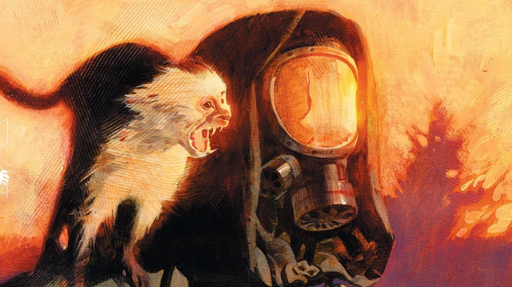 Partial cover of Absolute Y: The Last Man Vol. 1 hardcover collection; art by J.G. Jones.