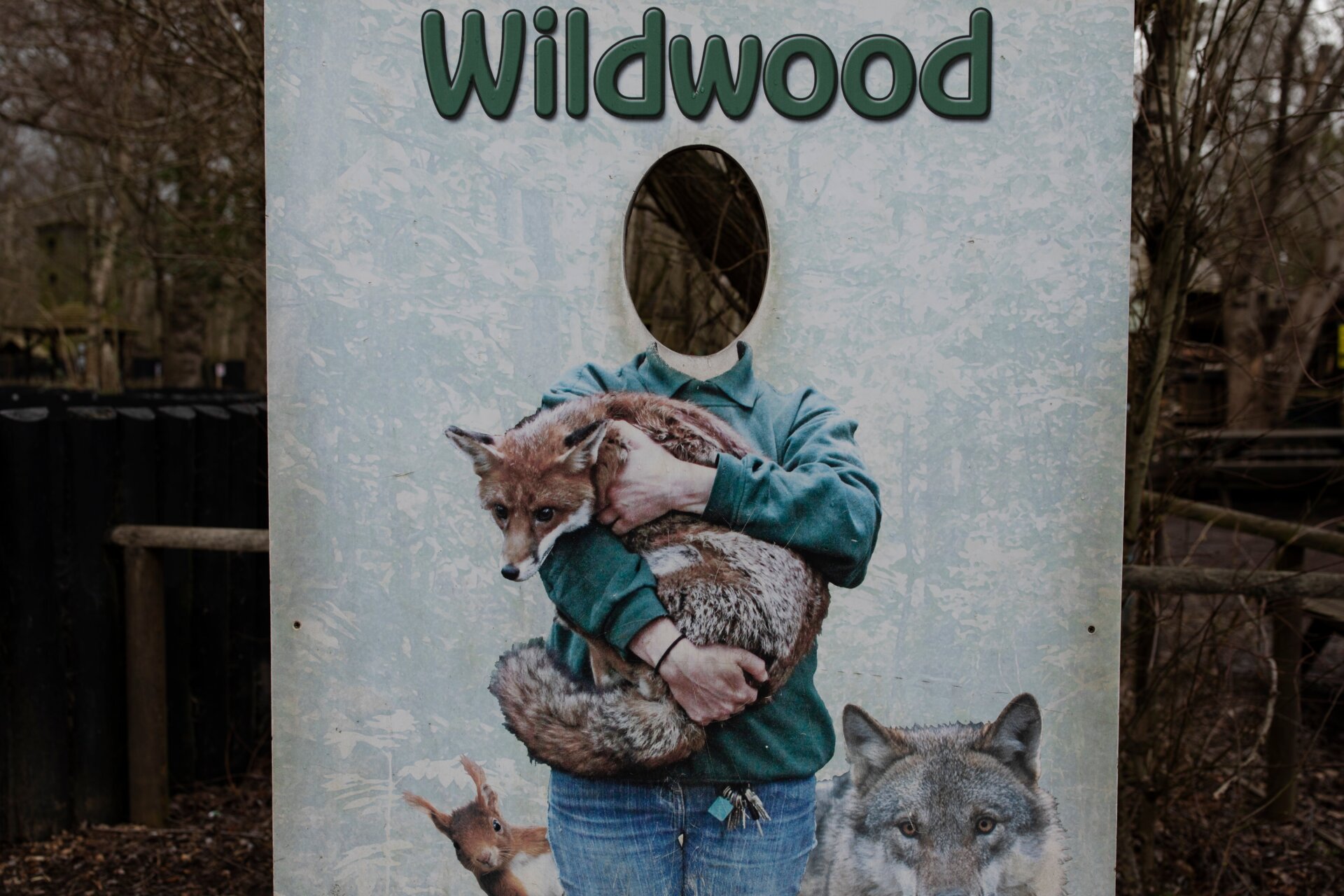 A sign welcomes visitors to the Wildwood Trust.