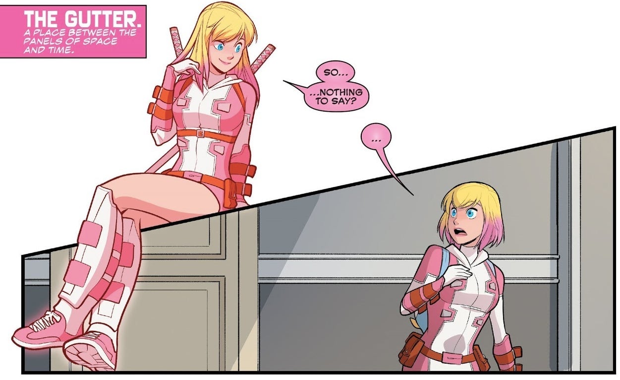 Gwenpool having a conversation with herself.