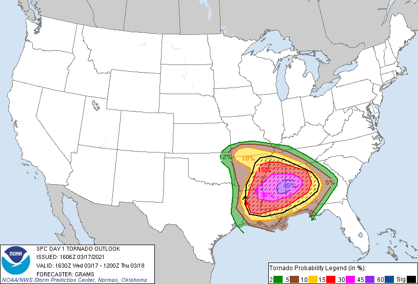 That 45% probability on the map is extremely disconcerting.
