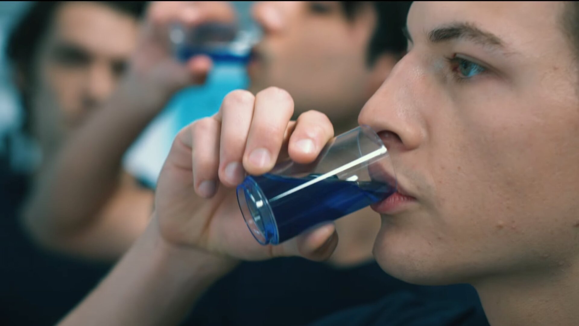 A Space-Teen (Tye Sheridan)) enjoys his daily glass of Don’t Turn Into Lord of the Flies juice.