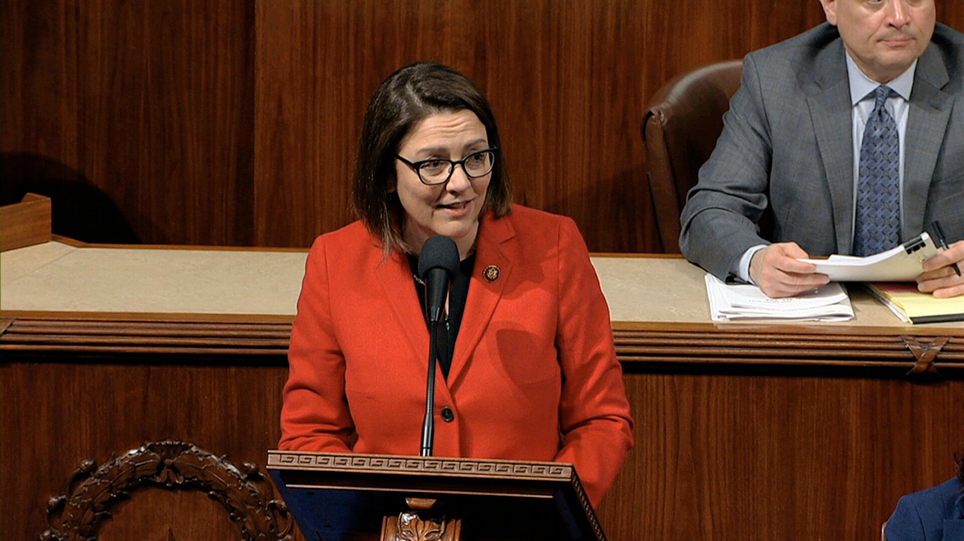 Rep. Suzan DelBene, D-Wash., speaks in the House of Representatives at the Capitol in Washington, Wednesday, Dec. 18, 2019.