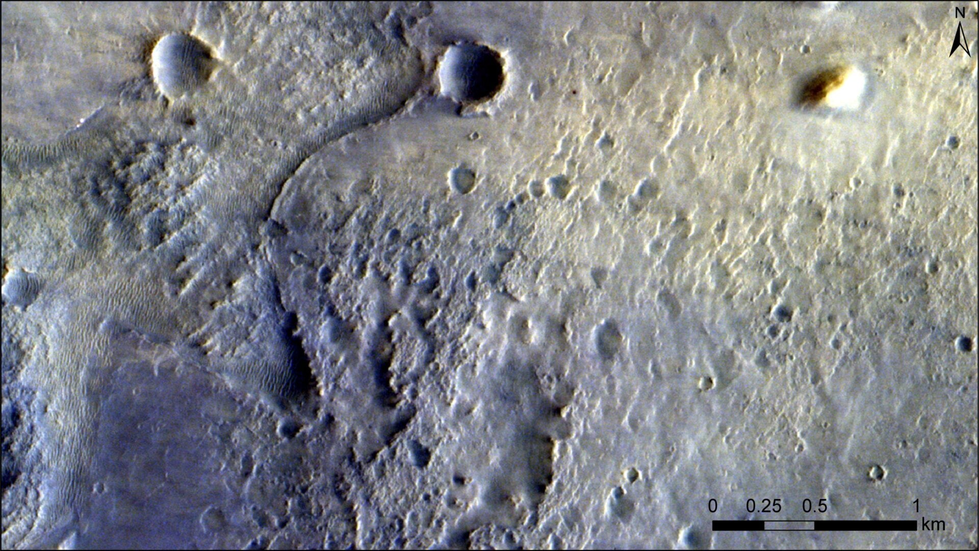 ExoMars image showing the Perseverance landing site on Mars.