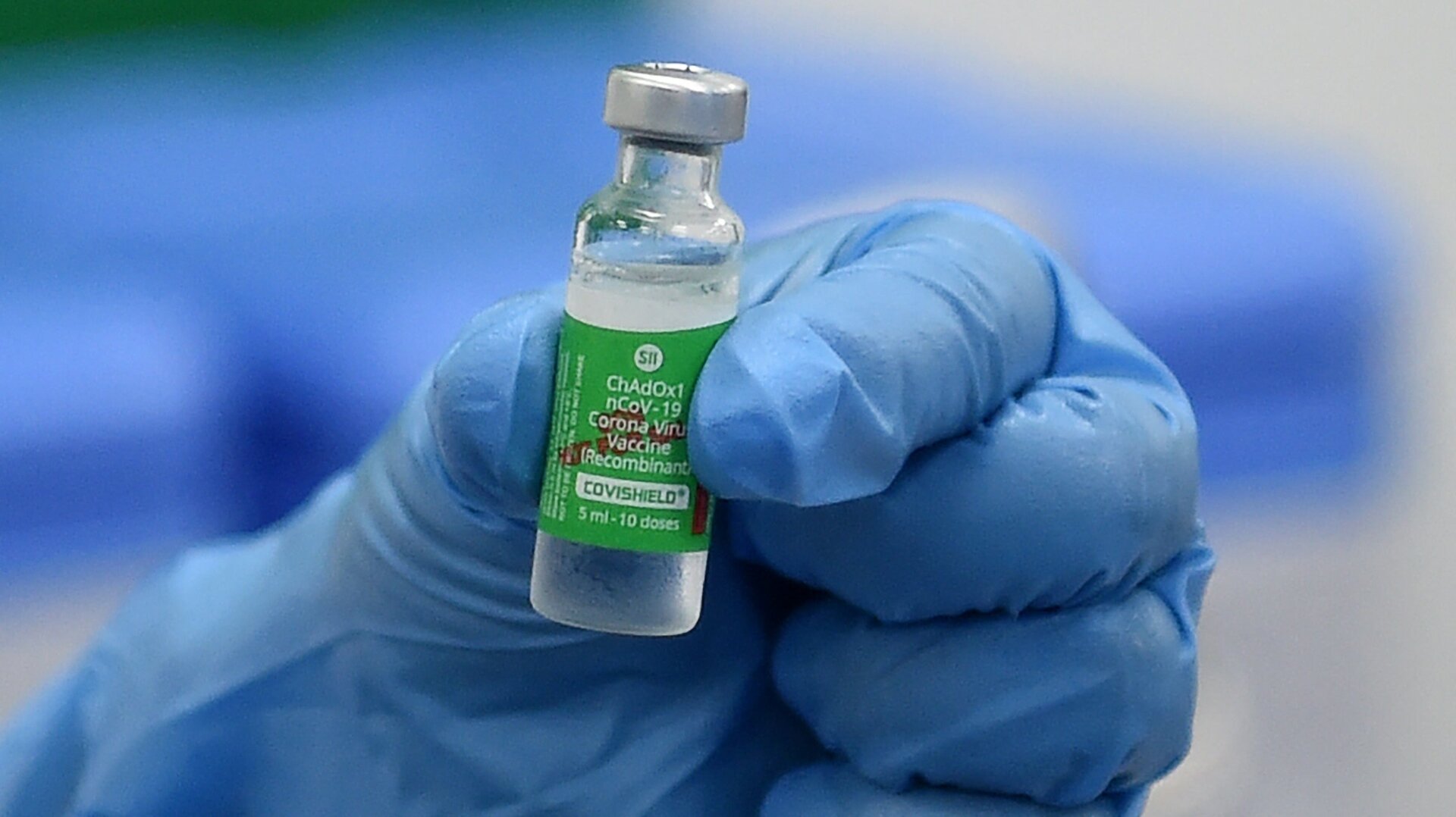 A vial of Covishield, the name given to AstraZeneca/Oxford University’s covid-19 vaccine in India