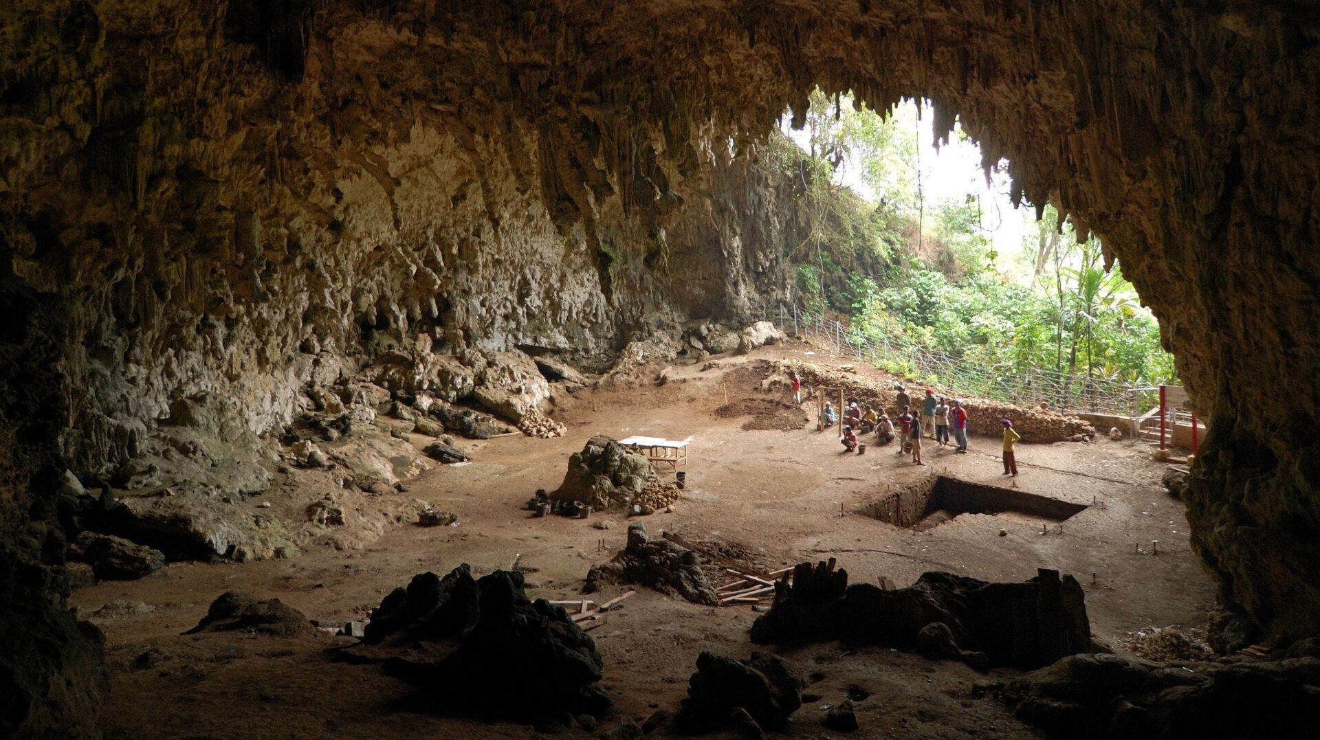 Liang Bua Cave on the island of Flores, where specimens of the “Hobbit” species were discovered.