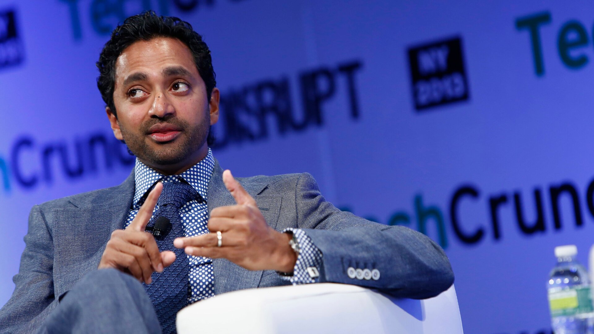 File photo of Chamath Palihapitiya speaking at the TechCrunch Disrupt NY 2013 at The Manhattan Center on April 29, 2013 in New York City.