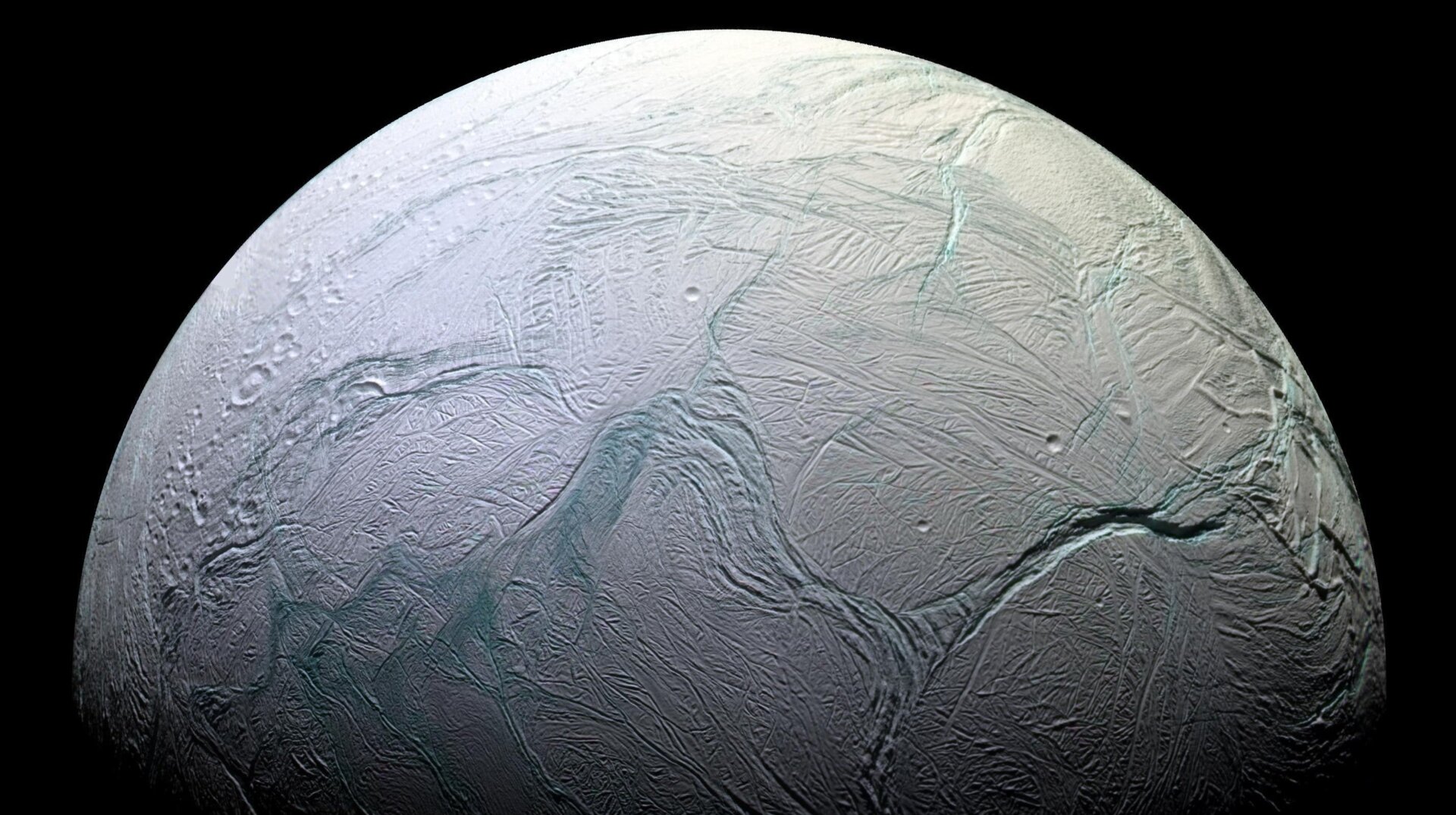 Saturn’s moon Enceladus.
