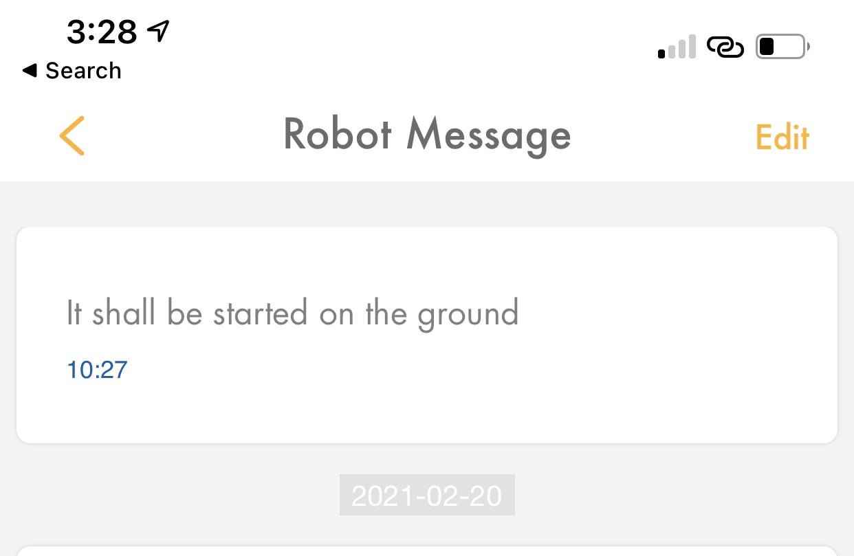 A typical message from the Neabot.