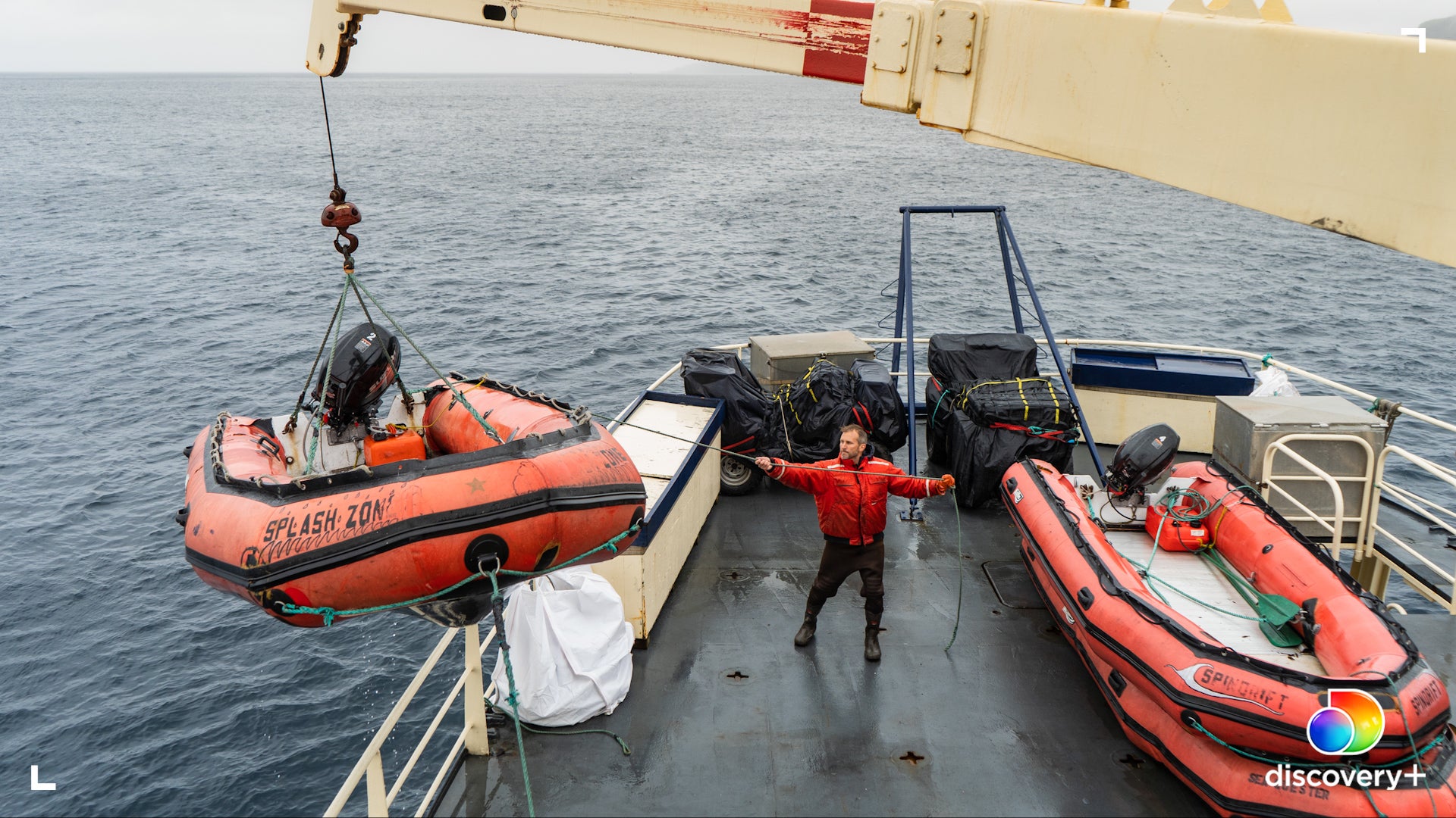 Ian Shive on the Fish and Wildlife research vessel, called Tiglax.