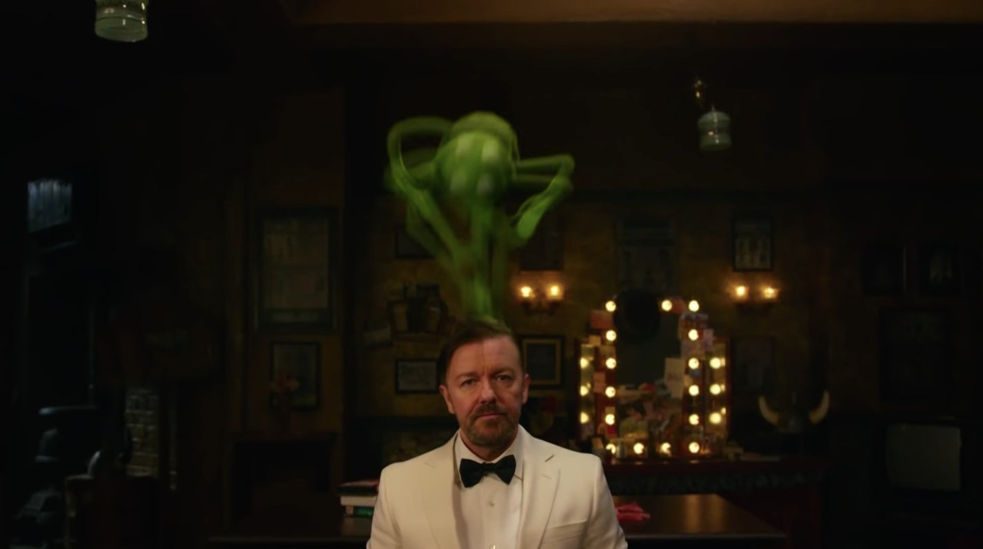 Constantine, the imposter Kermit dancing on Dominic Badguy’s head.