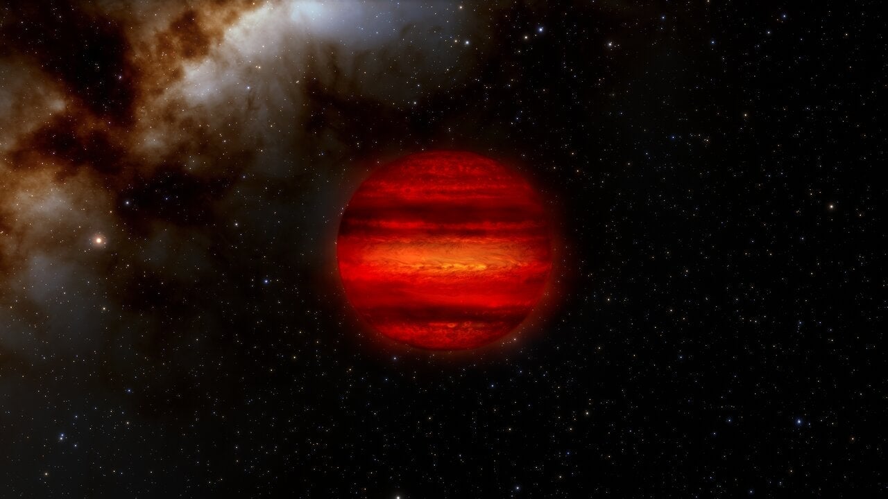 Artist’s impression of a brown dwarf.