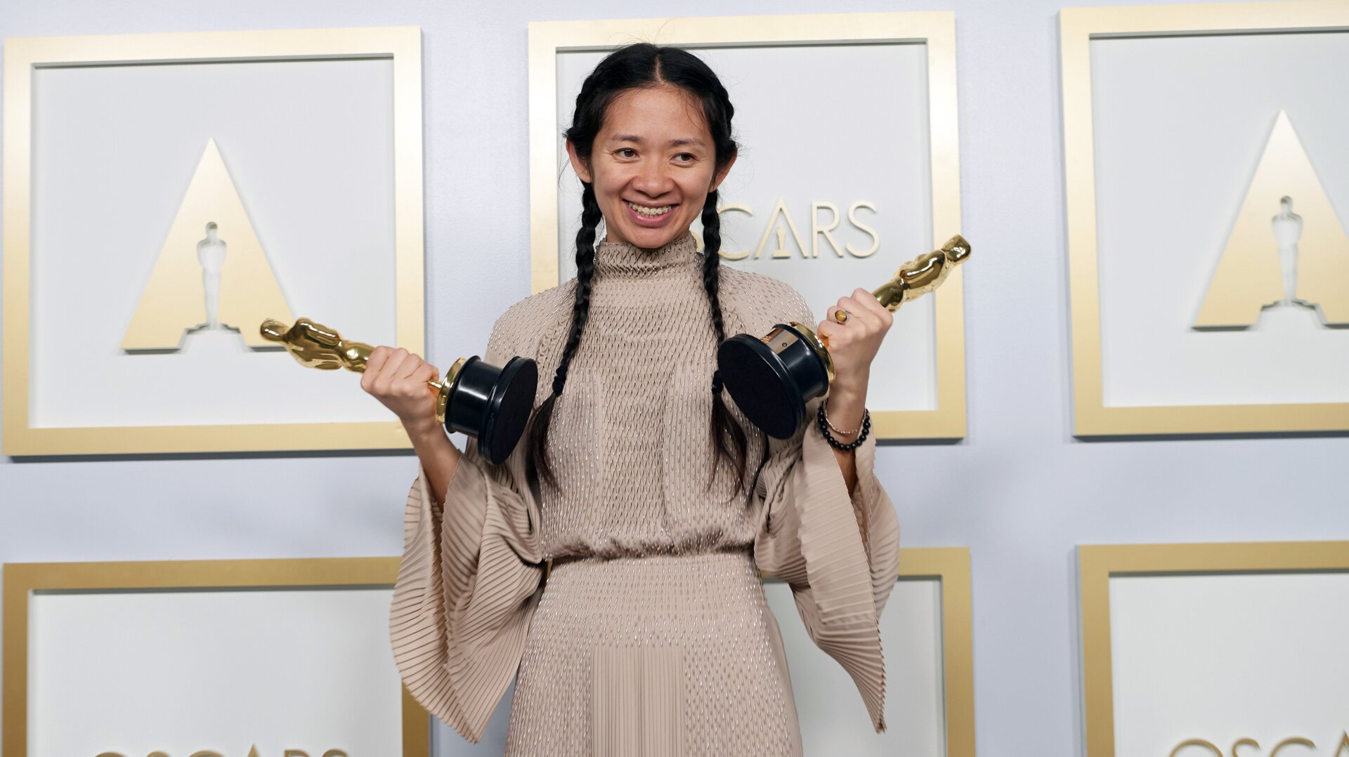 Chloe Zhao at the 93rd Academy Awards ceremony on April 25.