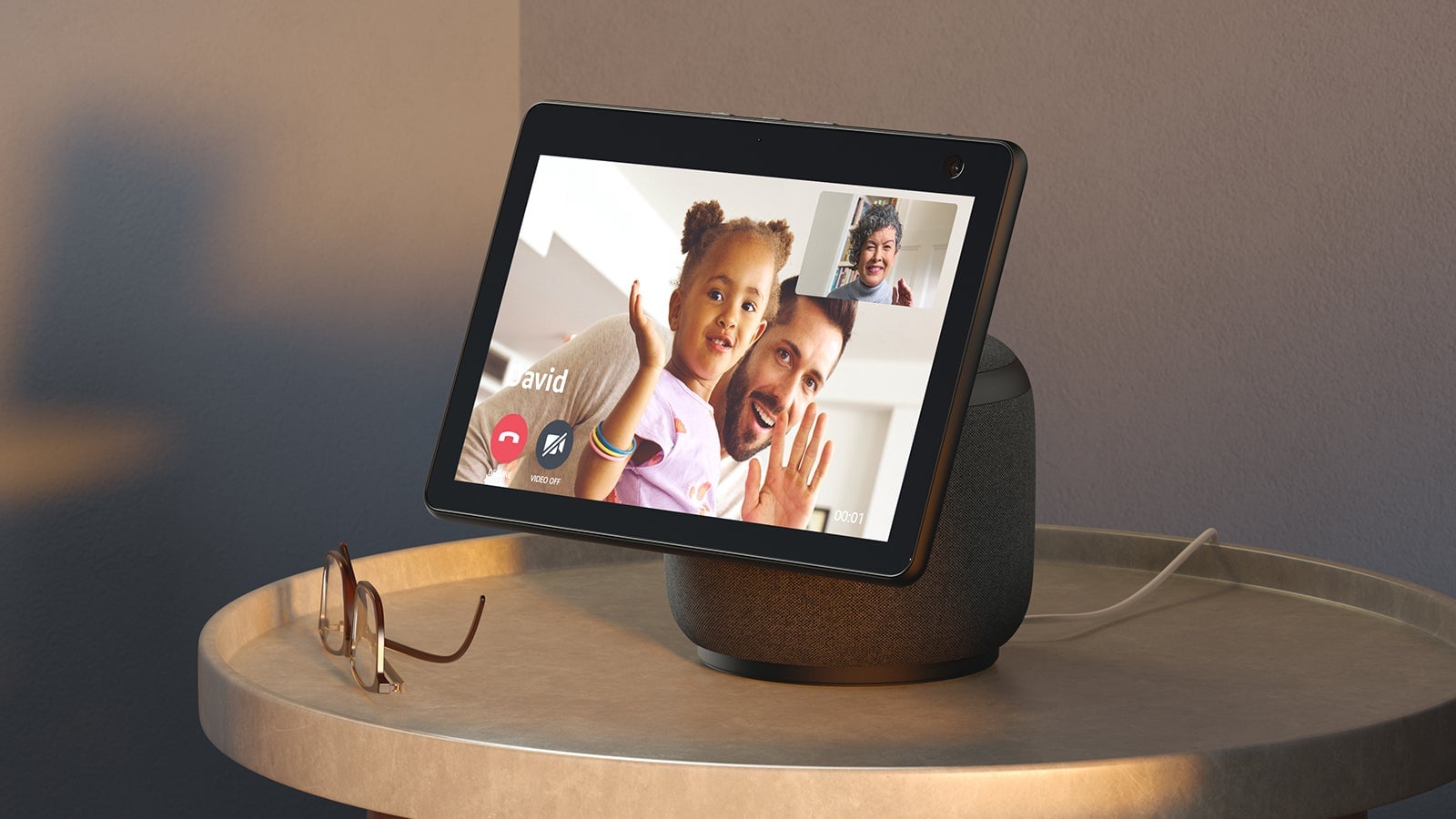 The Amazon Echo Show 10 will actually rotate to keep you in view.