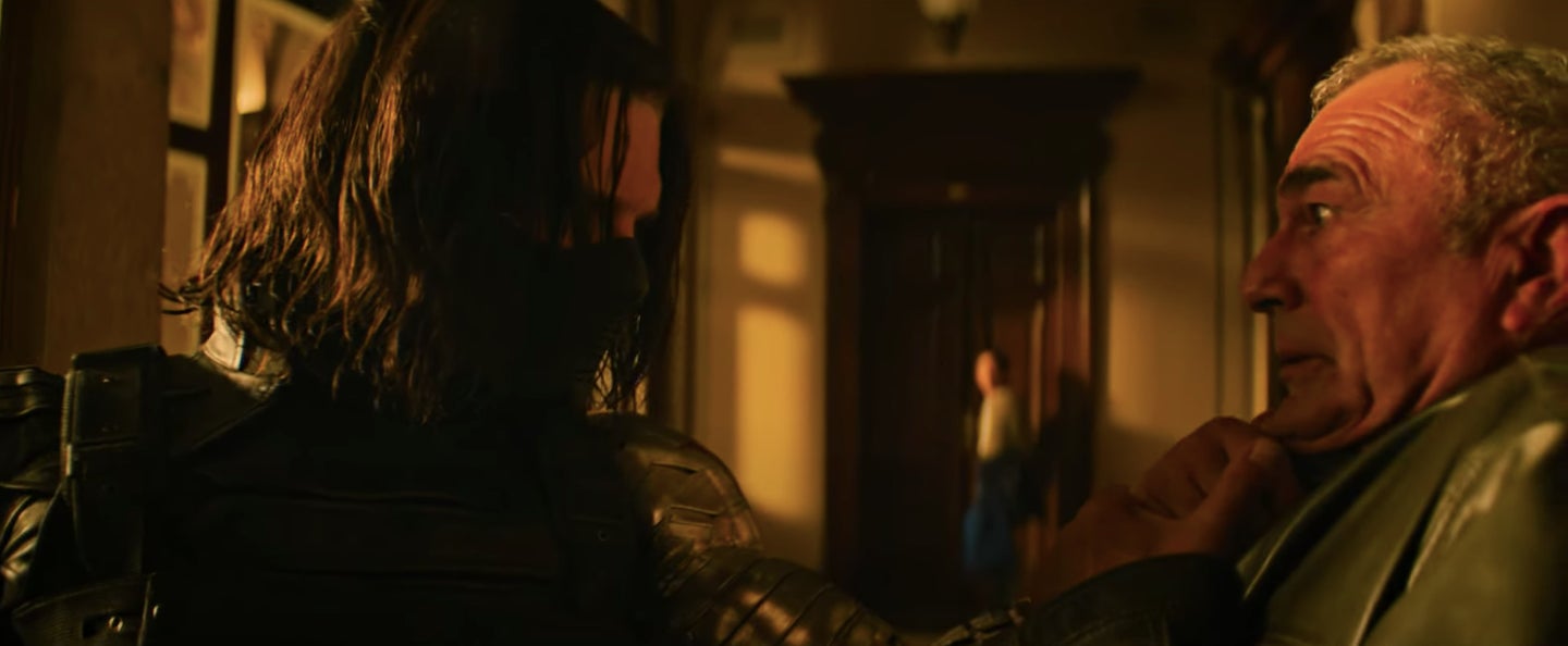 The Winter Soldier assassinating targets in front of RJ, an unsuspecting witness.