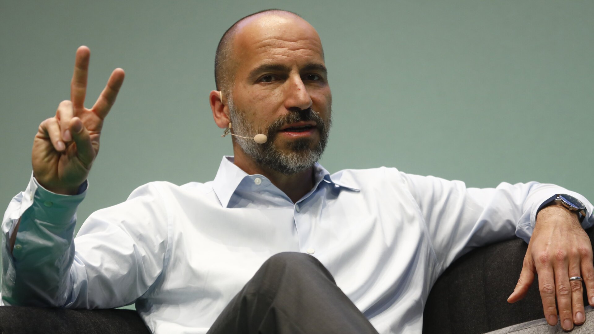 Dara Khosrowshahi, CEO of Uber, speaks at the 2018 NOAH conference on June 6, 2018 in Berlin, Germany.