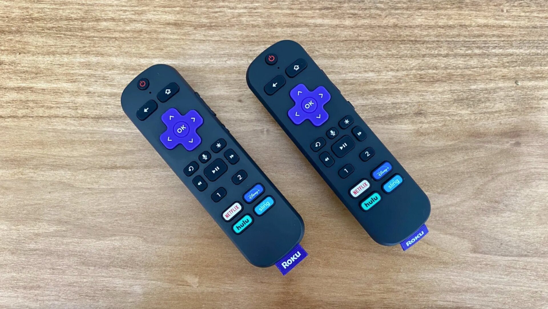 Roku’s newest Voice Remote Pro (left) next to a previous generation of Roku remote.