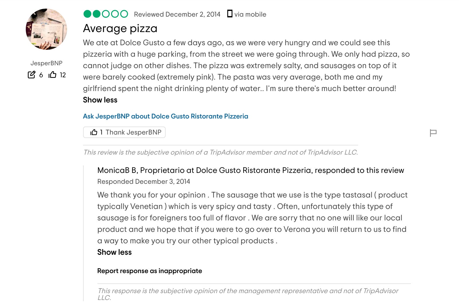 Trump hates sausage.