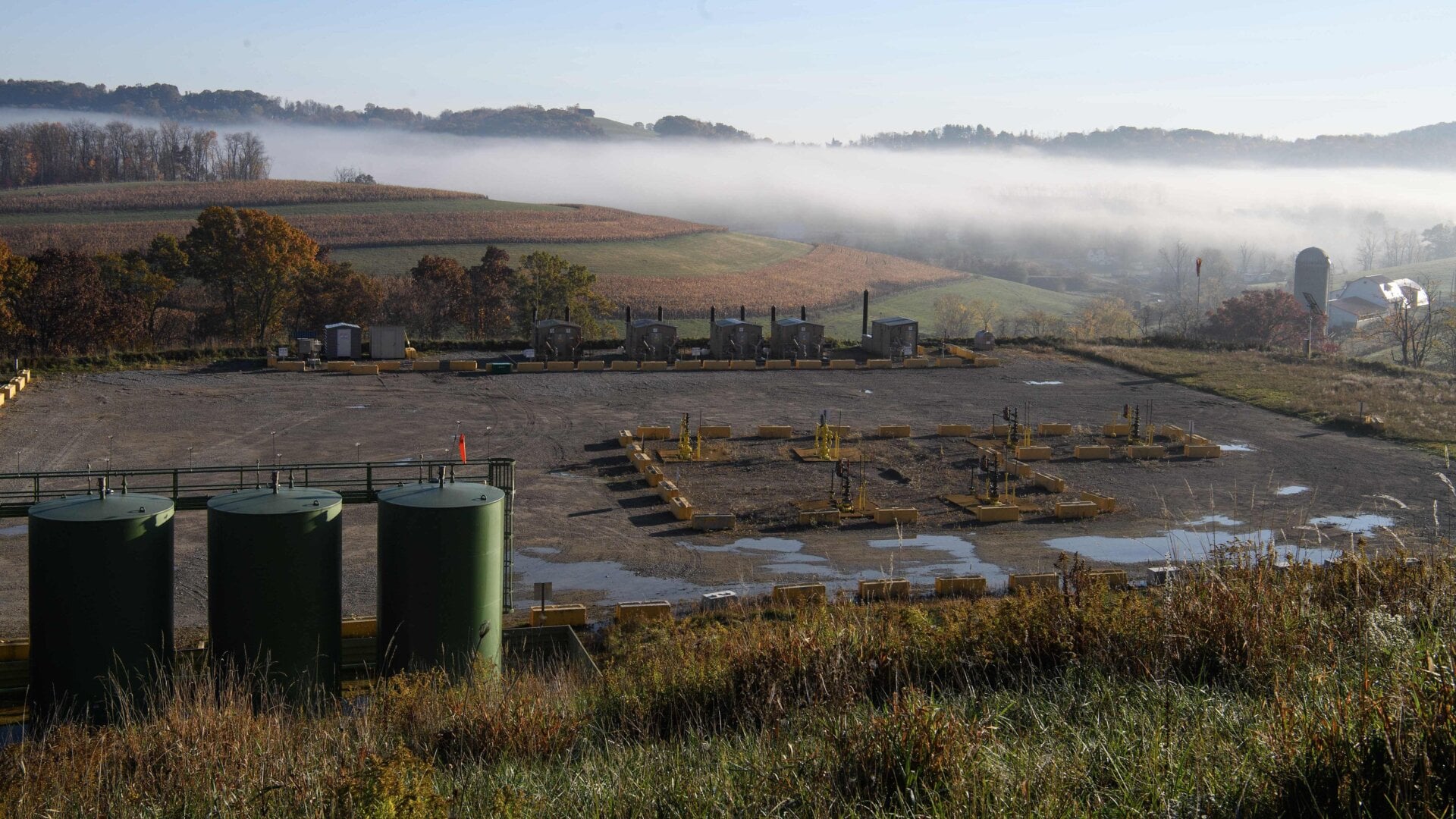 View of the Lusk fracking facility in Scenery Hill, Pennsylvania, on Oct. 22, 2020.