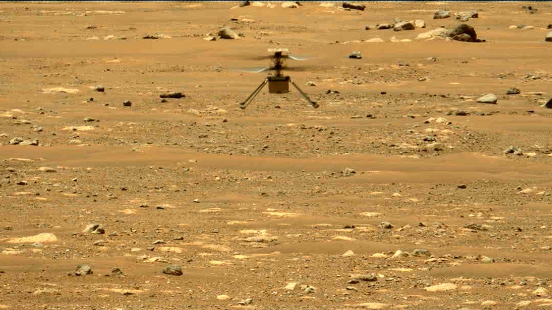 Ingenuity flying on Mars for the second time.