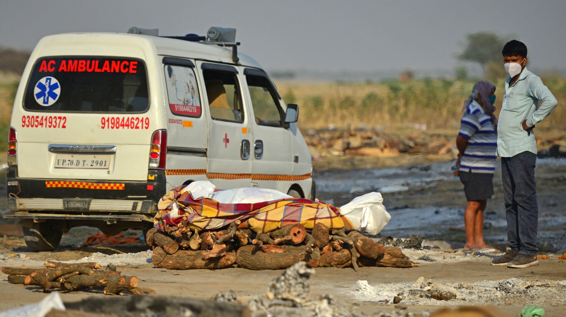 A crematorium ground in Allahabad, India, on April 27, 2021.